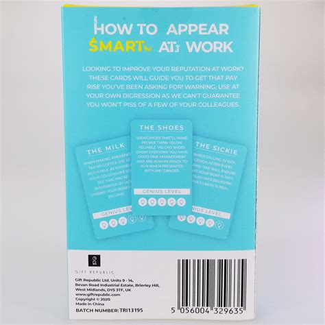 how to appear smart at work cards|How to Appear Smart at Work' Cards – Acquisitions .